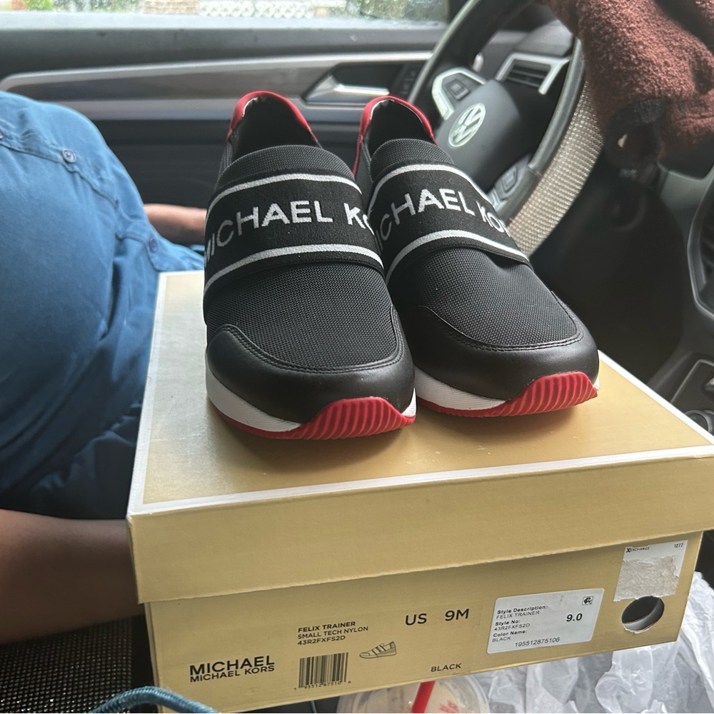 Michael Kors Black and Red Sneakers